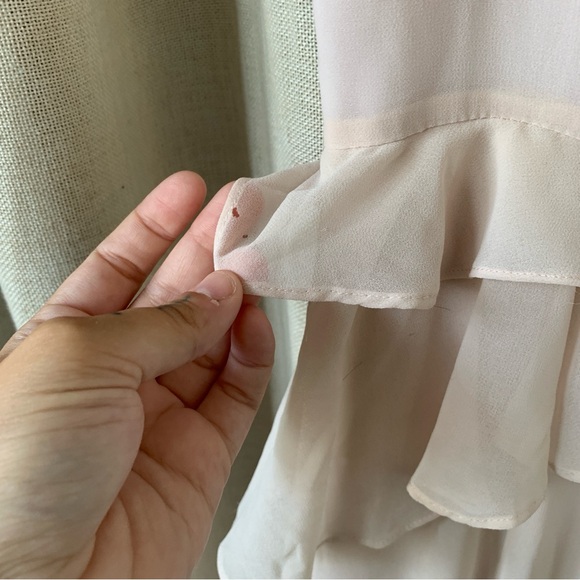 WAYF LONG RUFFLED SOFT PINK EVENING DRESS - Picture 7 of 13